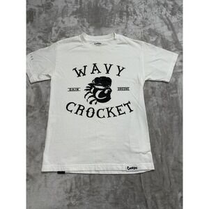 Cookies T-Shirt Men's Size Small White Wavy Crocket Short Sleeve Crew‎ Neck